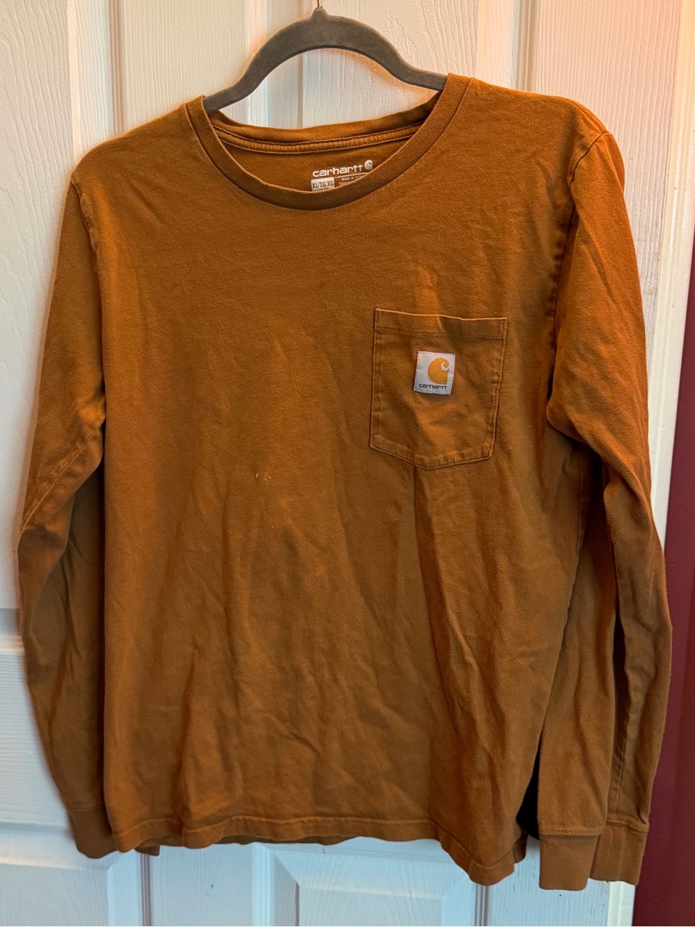 Carhartt Long-Sleeve Pocket Tee - Rust Brown